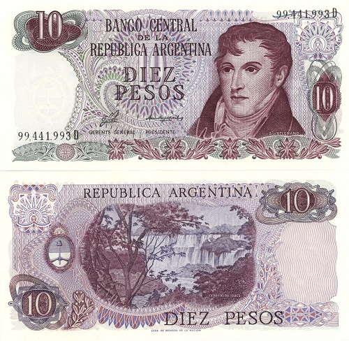 10 Pesos 1976  Argentína UNC séria D