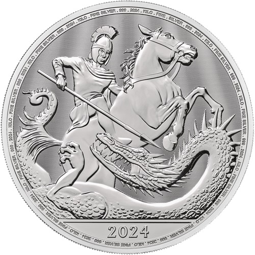 2 Pounds 2024 Anglicko BU 1 Oz Ag, St George and the Dragon