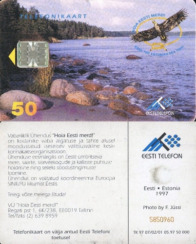 Tel.Karta, 1997 Estónsko, Eesti Telefon, Keep The Estonian Sea Tidy! (05/97)