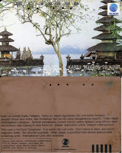 Tel.Karta, 1993 Indonézia, Telkom, Pura Ulun Danu - Bedugul Bali