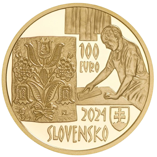 100 euro 2024 Slovensko PROOF, MODROTLAČ