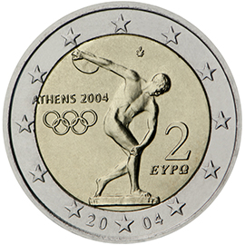 2 euro 2004 Grecko cc.UNC, Olympijské hry v Aténach