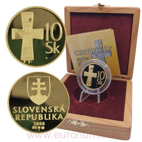 Zlatá medaila, 10 korun 2008 Slovensko PROOF