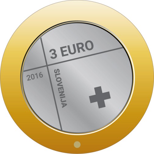 3 euro 2016 Slovinsko cc.PROOF Červený kríž