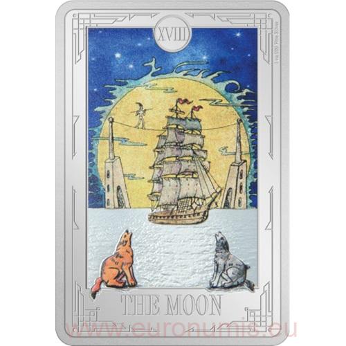 2 Dollars 2024 Niue PROOF farbená 1 Oz Ag, Tarot XVIII - The Moon