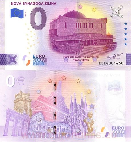 0 euro suvenír 2024/6 Slovensko UNC Nová synagóga Žilina (ND)