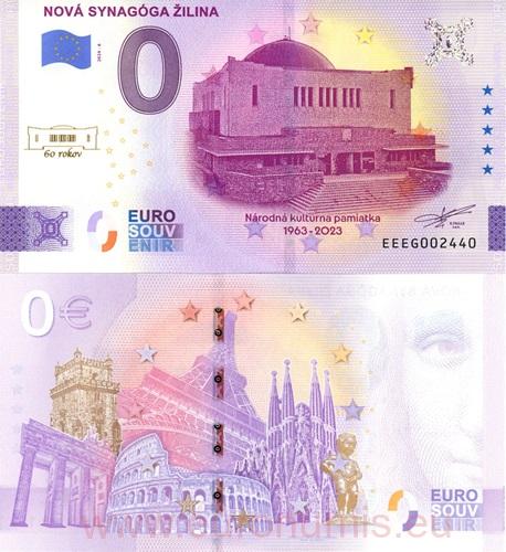 0 euro suvenír 2024/6 Slovensko UNC Nová synagóga Žilina (zlatá prítlač)