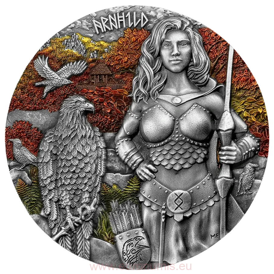 10 Mark 2025 Germania BU farbená Ultra High Relief 2 Oz Ag, Valkyries: Arnhild