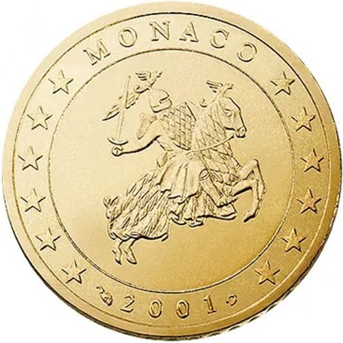 50 cent 2001 Monako ob.UNC