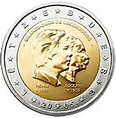 2 euro 2005 Luxembursko cc.UNC, veľkovojvoda Henri
