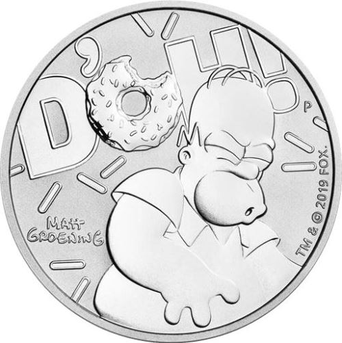 Dollar 2019 Tuvalu BU 1 Oz Homer Simpson