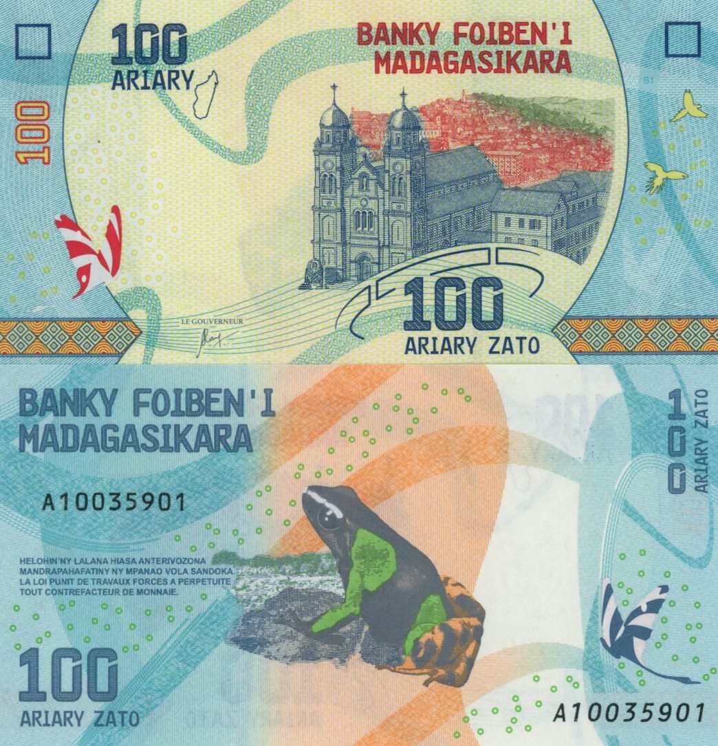 100 Ariary 2017 Madagaskar UNC séria A