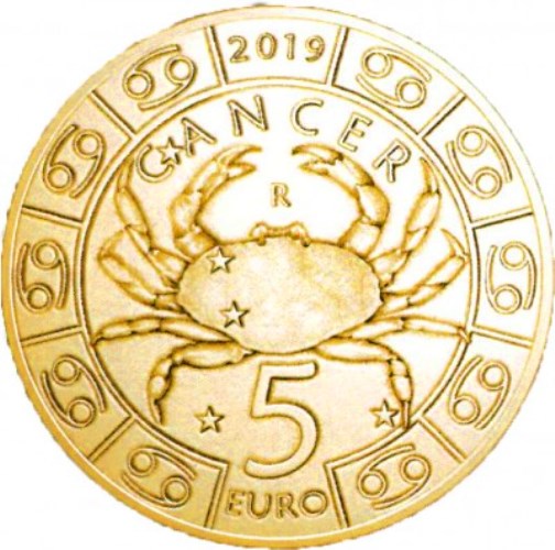 5 euro 2019 San Maríno cc.UNC Cancer