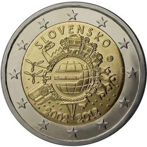 2 euro 2012 Slovensko cc.UNC 10 Rokov Euro Meny