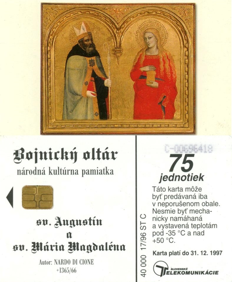 Tel.Karta, 1996 Slovensko, ST, sv. Augustín a sv. Mária Magdaléna 