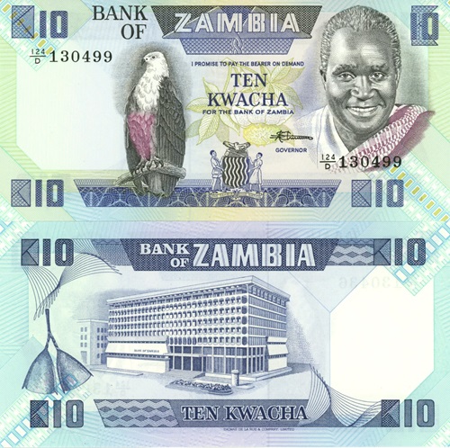 10 Kwacha 1986-88 Zambia UNC séria 124/D