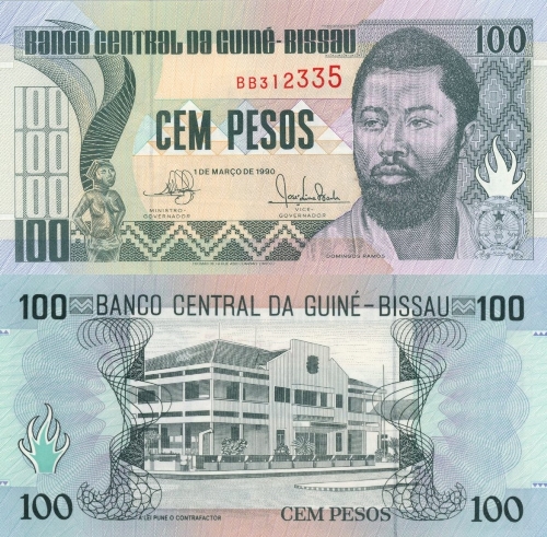 100 Pesos 1990 Guinea-Bissau UNC séria BB