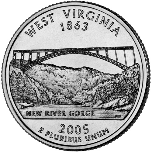 Quarter Dollar 2005 P USA UNC, West Virginia