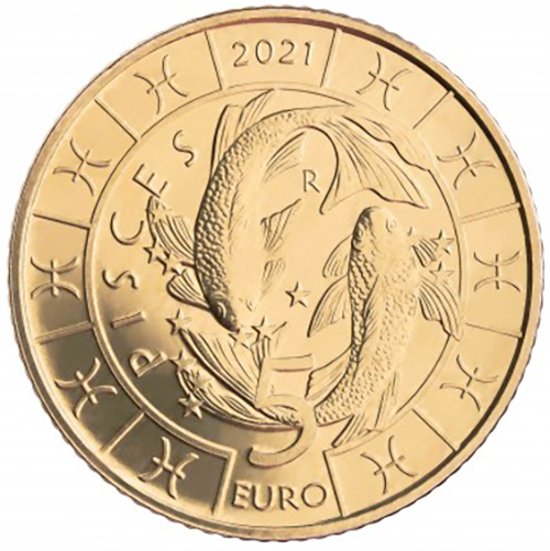 5 euro 2021 San Maríno cc.UNC Pisces