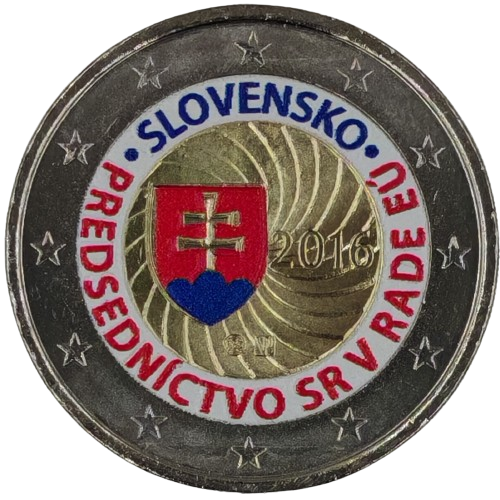 2 euro 2016 Slovensko cc.UNC farbená V4, Predsedníctvo SR