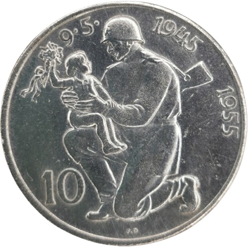 10 Koruna 1955 Československo, Oslobodenie Československa 
