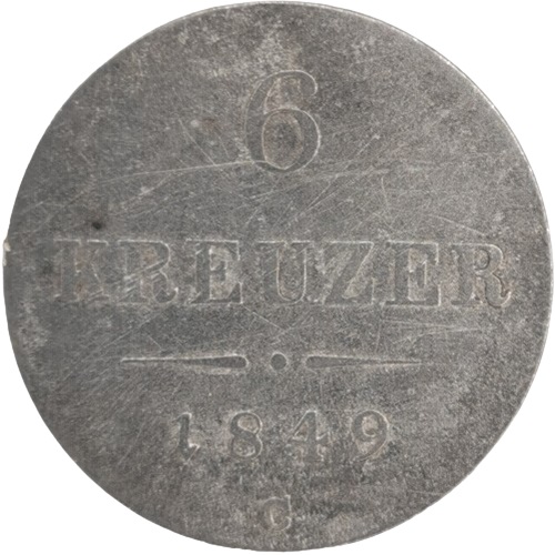 6 Kreuzer 1849 C Rakúsko Uhorsko