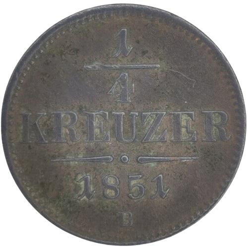 1/4 Kreuzer 1851 B Rakúsko Uhorsko