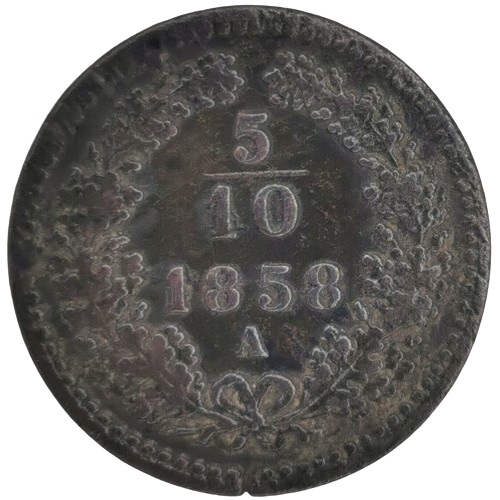 5/10 Kreuzer 1858 A Rakúsko Uhorsko