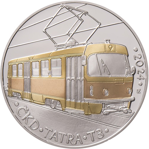 500 korún 2024 Česko PROOF Tramvaj ČKD Tatra T3