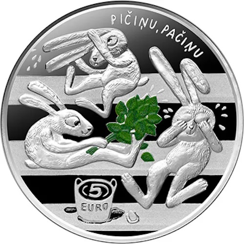 5 euro 2024 Lotyšsko PROOF farbená 22 g Ag, Childhood joy