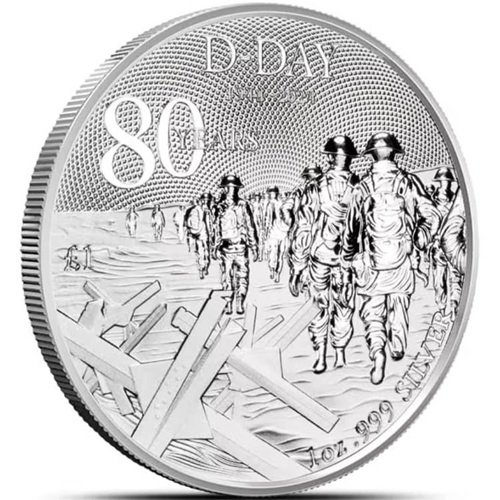 Pound 2024 Alderney (Guernsey) BU 1 Oz Ag, D-DAY 80th Anniversary