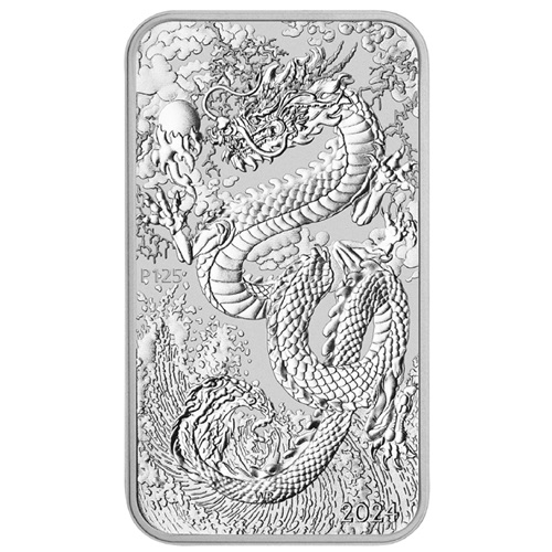 Dollar 2024 Austrália BU 1 Oz Ag, Dragon Rectangular