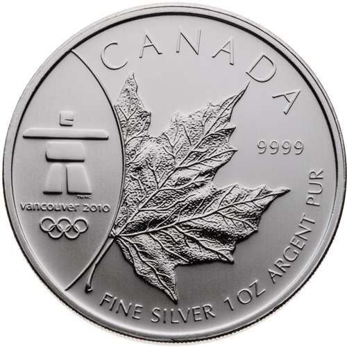 5 Dollars 2008 Kanada BU 1 Oz Ag, Vancouver Olympics Maple Leaf