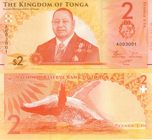 2 Pa´anga 2023 Tonga UNC séria A