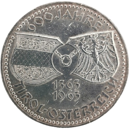 50 Schilling 1963 Rakúsko, 600th Anniversary - Tirol