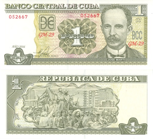 1 Peso 2016 Kuba UNC séria GM-29