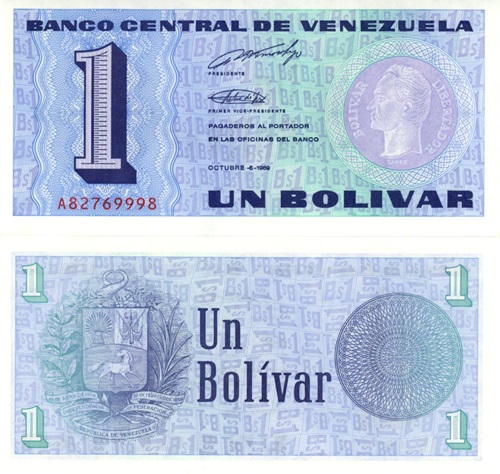 1 Bolívar 1989 Venezuela UNC séria A