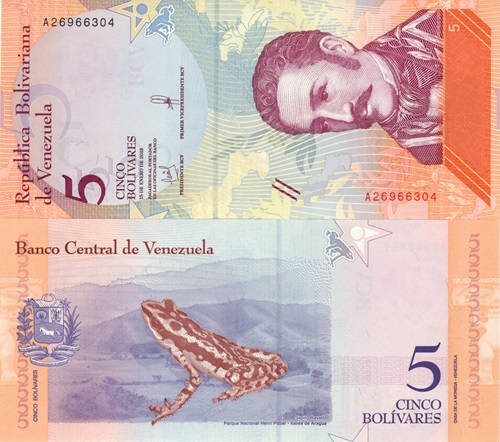 5 Bolívares 2018 Venezuela UNC séria A