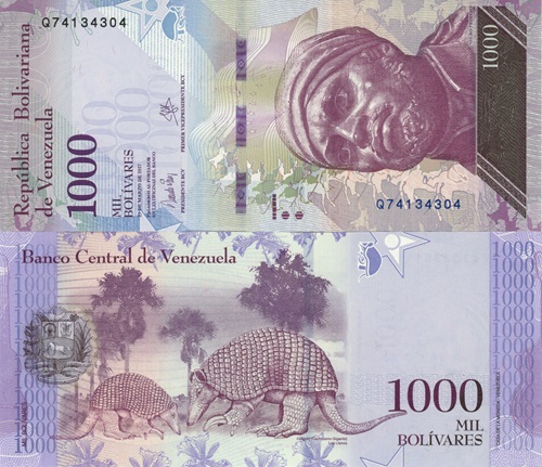 1000 Bolívares 2017 Venezuela UNC séria Q