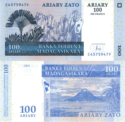 100 Ariary 2004 Madagaskar UNC séria C*F