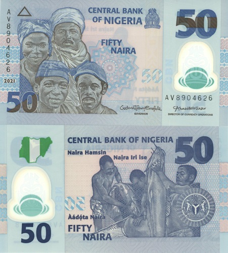 50 Naira 2021 Nigéria UNC séria AV