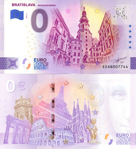 0 euro suvenír 2024/4 Slovensko UNC Bratislava - Michalská brána (ND)