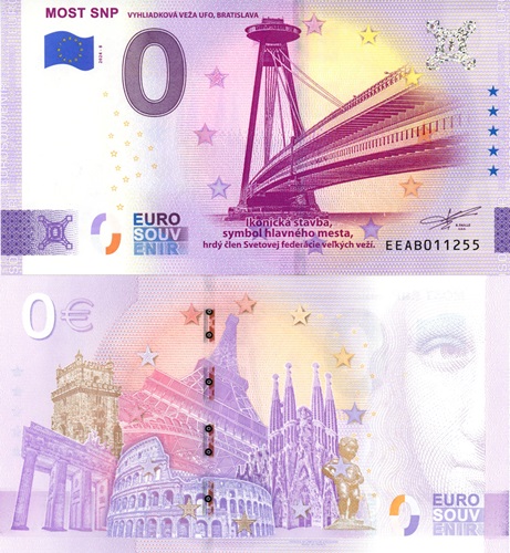 0 euro suvenír 2024/8 Slovensko UNC Most SNP - Ikonická stavba (ND)