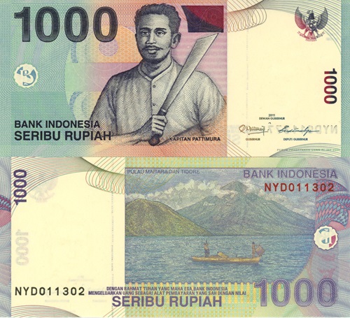 1000 Rupiah 2011 Indonézia UNC séria NYD