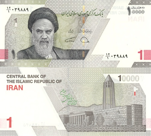 10 000 Rials 2022 Irán UNC séria 12/1