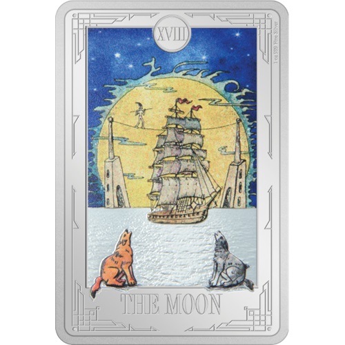 2 Dollars 2024 Niue PROOF farbená 1 Oz Ag, Tarot XVIII - The Moon