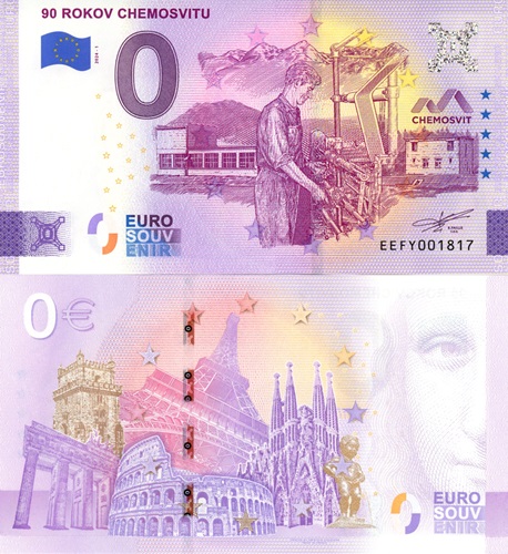 0 euro suvenír 2024/1 Slovensko UNC 90 rokov Chemosvitu (ND)