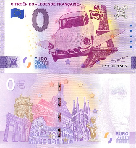 0 euro suvenír 2024/2 Česko UNC Citroen DS (ND)