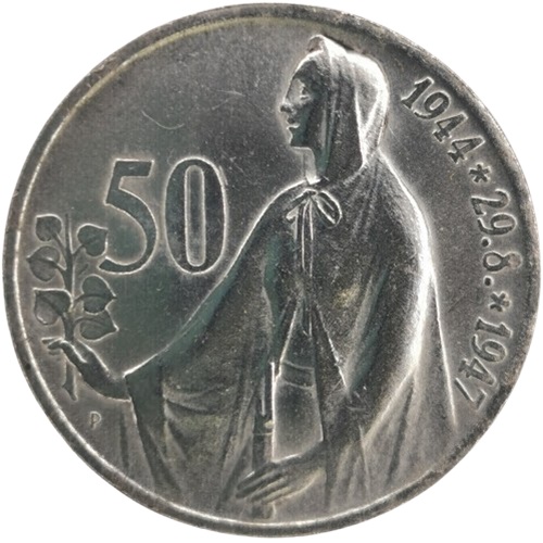 50 Koruna 1947 Československo, 3. výročie SNP