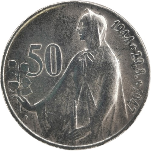 50 Koruna 1947 Československo, 3. výročie SNP